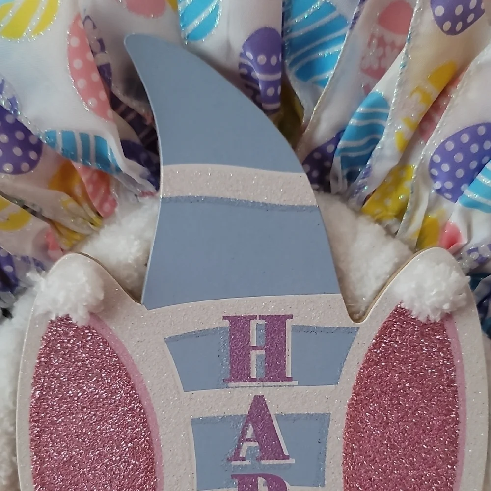 Easter Bunny Wreath with Pastel Colors